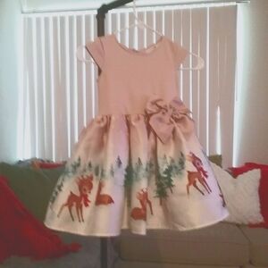 Festive holiday dress with reindeer